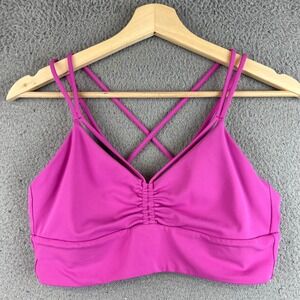 Lululemon Pushing Limits Bra Magenta Pink Strappy Yoga Sports Bra Size 10